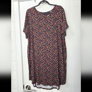 Tahari Short Sleeves Paisley PatternStretchy knee Length Lounge Dress Sz 2X